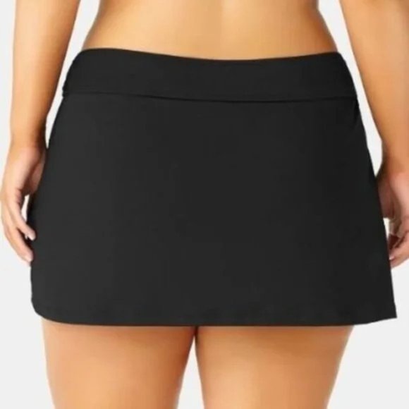 Anne Cole Signature Women's Swim Bottom Size 22W Plus Skirted Black Beach Summer - Picture 2 of 2